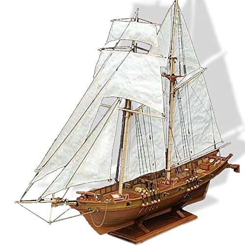 SIourso Wasserfahrzeug-Modellbausätze Model Schiff Zusammenbau Von Bausätzen Schiffsmodell Holzsegelboot Spielzeug Segelmodell Zusammengebauter 1:100 Holzbausatz DIY von SIourso
