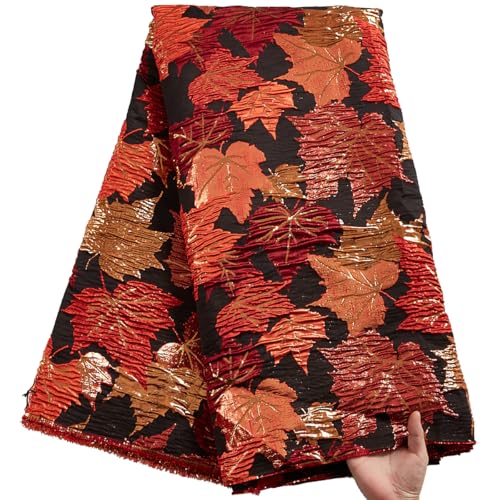 SJD LACE Afrikanischer Spitzenstoff, 4,5 m, nigerianische Ahornblätter, Stickerei, Vergoldung, Netzstoff, Spitzenstoff für Hochzeit, Party, Nähen SJD LACE Afrikanischer Spitzenstoff, 4,5 m, nigerianische Ahornblätter, Stickerei, Vergoldung, Netzstoff, Spitzenstoff für Hochzeit, Party, Nähen von SJD LACE
