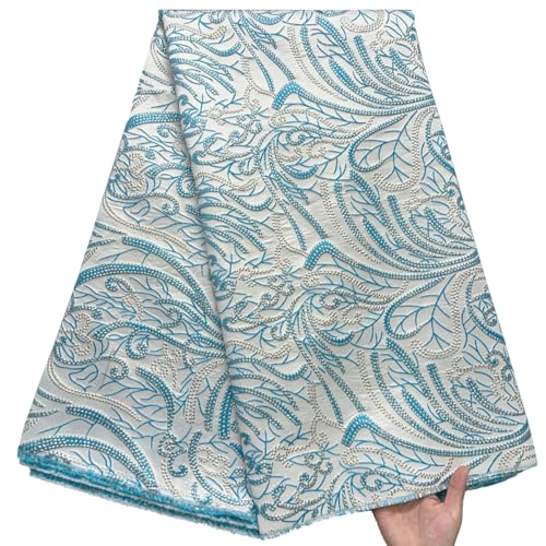 SJD LACE Afrikanischer Spitzenstoff, 4,5 m, nigerianische Blumenstickerei, Vergoldung, Netzstoff, Spitzenstoff für Hochzeit/Party/tägliches Nähen SJD LACE Afrikanischer Spitzenstoff, 4,5 m, nigerianische Blumenstickerei, Vergoldung, Netzstoff, Spitzenstoff für Hochzeit/Party/tägliches Nähen von SJD LACE