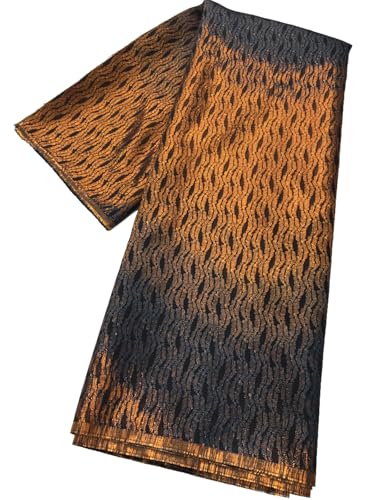 SJD LACE Afrikanischer Spitzenstoff, 4,5 m, nigerianische Jacquard-Stickerei, Brokat, Textil-Spitzenstoff für Partykleid, Nähen SJD LACE Afrikanischer Spitzenstoff, 4,5 m, nigerianische Jacquard-Stickerei, Brokat, Textil-Spitzenstoff für Partykleid, Nähen von SJD LACE