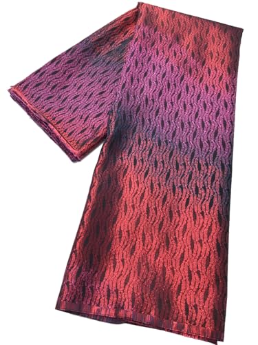 SJD LACE Afrikanischer Spitzenstoff, 4,5 m, nigerianische Jacquard-Stickerei, Brokat, Textil-Spitzenstoff für Partykleid, Nähen SJD LACE Afrikanischer Spitzenstoff, 4,5 m, nigerianische Jacquard-Stickerei, Brokat, Textil-Spitzenstoff für Partykleid, Nähen von SJD LACE