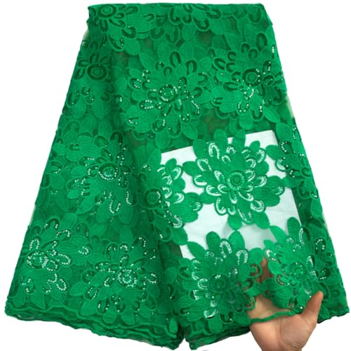 SJD LACE Afrikanischer Spitzenstoff, 4,5 m, nigerianische Jacquard-Stickerei, Textil-Mesh-Spitzenstoff für Partykleid, Nähen SJD LACE Afrikanischer Spitzenstoff, 4,5 m, nigerianische Jacquard-Stickerei, Textil-Mesh-Spitzenstoff für Partykleid, Nähen von SJD LACE