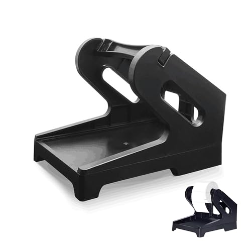 Etikettenhalter, Thermo-Versandetikettenhalter, Etikettenspender, Schreibtisch-Druckerhalter für Thermo-Etikettenrolle, Fächerfalt-Etiketten (schwarz) von SJDOFU