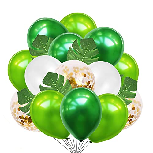 Luftballons Grün Weiß Gold 50 Stück, Jungle Luftballons Dunkelgrün Hellgrün Dschungel Ballons Helium Luftballons mit 10 Stück Palmblätter für Geburtstag Hochzeit Safari Tropische Sommer Party Luftballons Grün Weiß Gold 50 Stück, Jungle Luftballons Dunkelgrün Hellgrün Dschungel Ballons Helium Luftballons mit 10 Stück Palmblätter für Geburtstag Hochzeit Safari Tropische Sommer Party von SJFEEVOR