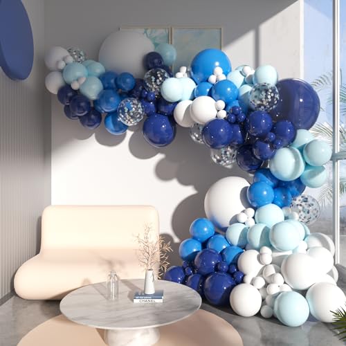 Luftballon Girlande Blau Weiß 124 Stück, Ballon Girlande Navy Blau Dunkelbalu Hellblau Weiß Latex Ballons Konfetti Luftballons für Junge Mann Geburtstag Babyparty Hochzeit Abschluss Dekoration Luftballon Girlande Blau Weiß 124 Stück, Ballon Girlande Navy Blau Dunkelbalu Hellblau Weiß Latex Ballons Konfetti Luftballons für Junge Mann Geburtstag Babyparty Hochzeit Abschluss Dekoration von SJFEEVOR
