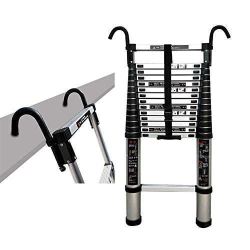 Leitern, Teleskopleiter, Aluminium, leicht, mit Haken, Bauwartung, DIY-Teleskopleiter mit Sicherheitsverschluss, 3,2 m, 3,2 m Leitern, Teleskopleiter, Aluminium, leicht, mit Haken, Bauwartung, DIY-Teleskopleiter mit Sicherheitsverschluss, 3,2 m, 3,2 m von SJFJJKD