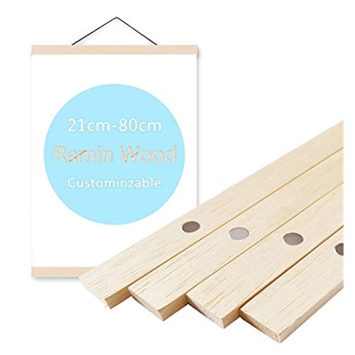 Bilderrahmen, Picture Frame Magnetische Poster Aufhänger Rahmen Teak Holz Aufhänger Rahmen Natürliche Malerei Bilderrahmen Leinwand-Wand-Kunst-Fertigkeit Rand Kunst Hanger(Pine Wood Frame,80cm) von SJHFKDK