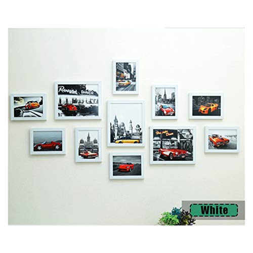 SJHFKDK Bilderrahmen, Picture Frame 11pcs / Set Holz-Bilderrahmen-Wand-Foto-Rahmen Familie Bildanzeige Wohnzimmer Flur Schlafzimmer Wanddekoration(White) von SJHFKDK