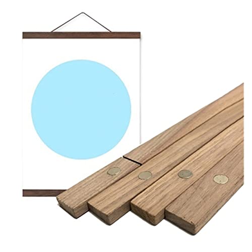 SJHFKDK Bilderrahmen, Picture Frame 21-70 cm Gemälderahmen Magnetische Holz Hanger Holz Bilderrahmen Malerei-Leinwand Rahmen Leinwand Rand Kunst Hanger(Black Walnut,60cm) von SJHFKDK