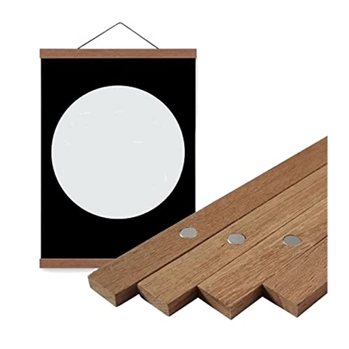 SJHFKDK Bilderrahmen, Picture Frame 21-70 cm Gemälderahmen Magnetische Holz Hanger Holz Bilderrahmen Malerei-Leinwand Rahmen Leinwand Rand Kunst Hanger(Teak Wood,50cm) von SJHFKDK
