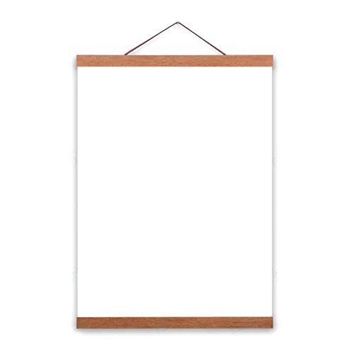SJHFKDK Bilderrahmen, Picture Frame Holz-Plakat Hanger Foto Magnetrahmen Vier Farben DIY Bildleinwand hängende Wand-Deko Wohnkultur 21-80cm A4 A3 Individuelle(Brown Wood,40cm) von SJHFKDK