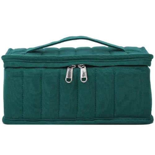 SJHFKDK Nagelkoffer, Nagellack Tasche Etui for ätherische Öle, 38 Fächer, 5 ml, 10 ml, 15 ml, Parfümöl, Box for ätherische Öle, tragbarer Tragehalter, Aufbewahrungstasche for Nagellack(Green) von SJHFKDK