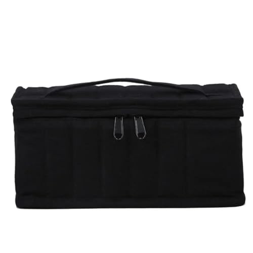 SJHFKDK Nagelkoffer, Nagellack Tasche Etui for ätherische Öle, 38 Flaschen, 5 ml, 10 ml, 15 ml, Parfümöl, Box for ätherische Öle, tragbarer Tragehalter, Aufbewahrungstasche for Nagellack(Black) von SJHFKDK
