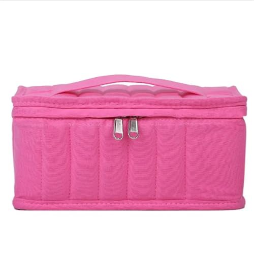 SJHFKDK Nagelkoffer, Nagellack Tasche Etui for ätherische Öle, 38 Flaschen, 5 ml, 10 ml, 15 ml, Parfümöl, Box for ätherische Öle, tragbarer Tragehalter, Aufbewahrungstasche for Nagellack(Pink) von SJHFKDK