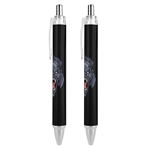 Gorilla-Kopf, 0,5 mm schwarze Tinte, einziehbarer Kugelschreiber, Arbeitskugelschreiber, Tintenroller für Büro, Geschäft, Studenten, 4 Stück Gorilla-Kopf, 0,5 mm schwarze Tinte, einziehbarer Kugelschreiber, Arbeitskugelschreiber, Tintenroller für Büro, Geschäft, Studenten, 4 Stück von SJOAOAA
