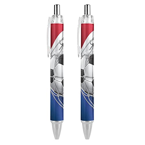 Kugelschreiber mit Fußballtor und Niederlande Flagge, glattes Schreiben, 0,5 mm, schwarze Tinte, einziehbarer Kugelschreiber, Arbeitskugelschreiber, Tintenroller für Büro, Geschäft, Studenten, 4 Stück Kugelschreiber mit Fußballtor und Niederlande Flagge, glattes Schreiben, 0,5 mm, schwarze Tinte, einziehbarer Kugelschreiber, Arbeitskugelschreiber, Tintenroller für Büro, Geschäft, Studenten, 4 Stück von SJOAOAA