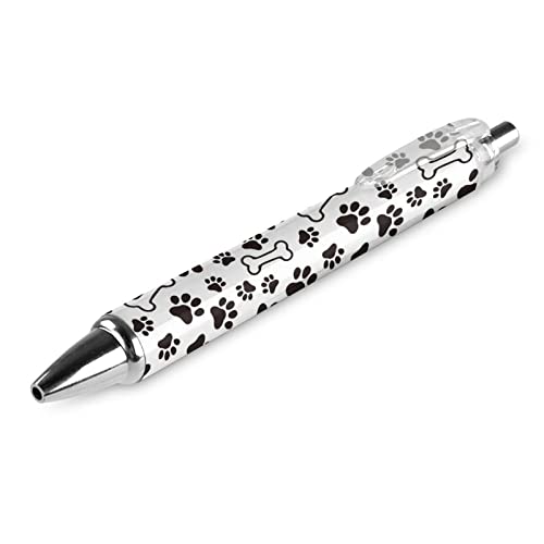 Kugelschreiber mit Hundepfote und Schleife, glattes Schreiben, 0,5 mm, schwarze Tinte, einziehbarer Kugelschreiber, Arbeitskugelschreiber, Tintenroller für Büro, Geschäft, Studenten, 4 Stück von SJOAOAA