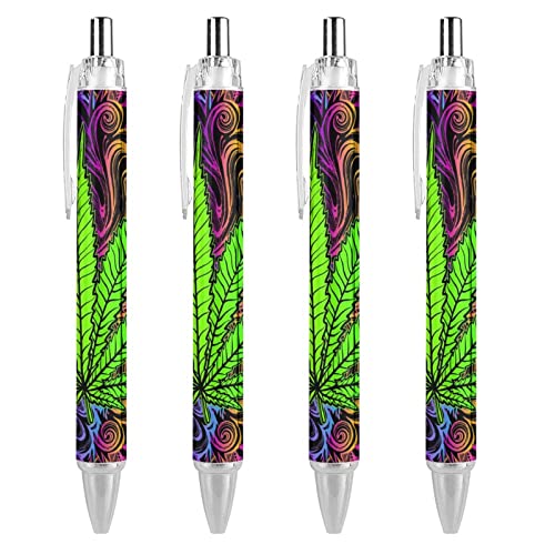 Psychedelic Weed Leaf Kugelschreiber Glattes Schreiben 0,5 mm Schwarze Tinte Einziehbarer Kugelschreiber Arbeit Kugelschreiber Tintenroller Für Büro Business Studenten 4 stücke Psychedelic Weed Leaf Kugelschreiber Glattes Schreiben 0,5 mm Schwarze Tinte Einziehbarer Kugelschreiber Arbeit Kugelschreiber Tintenroller Für Büro Business Studenten 4 stücke von SJOAOAA