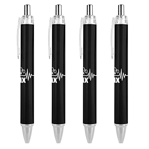 SJOAOAA Heartbeat BMX Kugelschreiber mit schwarzer Tinte, glattes Schreiben, Kugelschreiber für Büro, Schule, 4 Stück SJOAOAA Heartbeat BMX Kugelschreiber mit schwarzer Tinte, glattes Schreiben, Kugelschreiber für Büro, Schule, 4 Stück von SJOAOAA