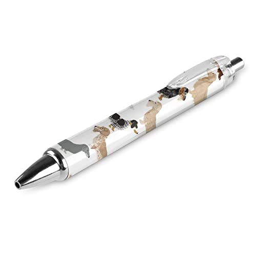 SJOAOAA Kugelschreiber mit Dackel-Motiv, glattes Schreiben, schwarze Tinte, Kugelschreiber für Büro, Schule, 4 Stück, Einheitsgröße, siehe abbildung von SJOAOAA
