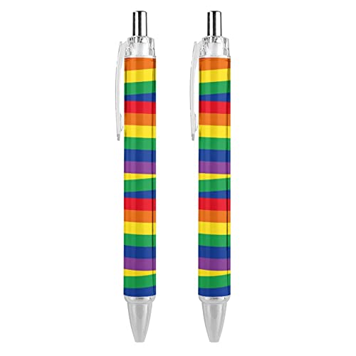 SJOAOAA LGBT Regenbogen-Kugelschreiber, für Büro, Schule, glattes Schreiben, schwarze Tinte, 4 Stück von SJOAOAA