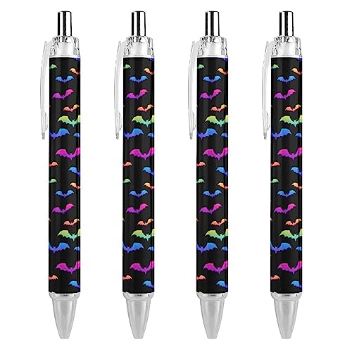 SJOAOAA Rainbow Happy Halloween Fledermäuse 0,5 mm Kugelschreiber einziehbarer Kugelschreiber Arbeit Stift mit Griff 4 Stück 4 Stück SJOAOAA Rainbow Happy Halloween Fledermäuse 0,5 mm Kugelschreiber einziehbarer Kugelschreiber Arbeit Stift mit Griff 4 Stück 4 Stück von SJOAOAA