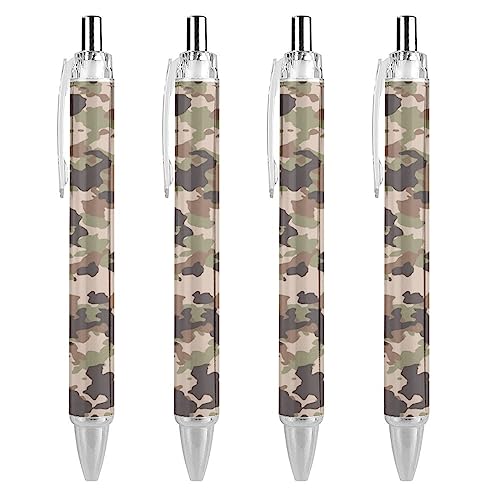 SJOAOAA Woodland Kugelschreiber mit Camouflage-Muster, 0,5 mm, einziehbarer Kugelschreiber mit Griff, 4 Stück, 4 Stück SJOAOAA Woodland Kugelschreiber mit Camouflage-Muster, 0,5 mm, einziehbarer Kugelschreiber mit Griff, 4 Stück, 4 Stück von SJOAOAA