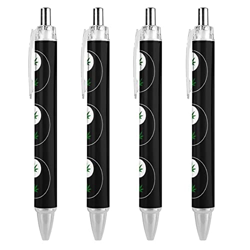 Weed Yin Yang Kugelschreiber, glattes Schreiben, 0,5 mm, schwarze Tinte, einziehbarer Kugelschreiber, Arbeitskugelschreiber, Tintenroller für Büro, Geschäft, Studenten, 4 Stück Weed Yin Yang Kugelschreiber, glattes Schreiben, 0,5 mm, schwarze Tinte, einziehbarer Kugelschreiber, Arbeitskugelschreiber, Tintenroller für Büro, Geschäft, Studenten, 4 Stück von SJOAOAA