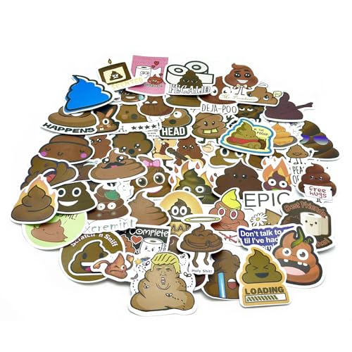SJUIEO 50er-Pack wasserfeste Vinyl-Aufkleber – süße Cartoon-Streich-Aufkleber für Laptops/Wasserflaschen/Autos, Streich-Aufkleber, entfernbare Aufkleber (verschiedene Designs) von SJUIEO