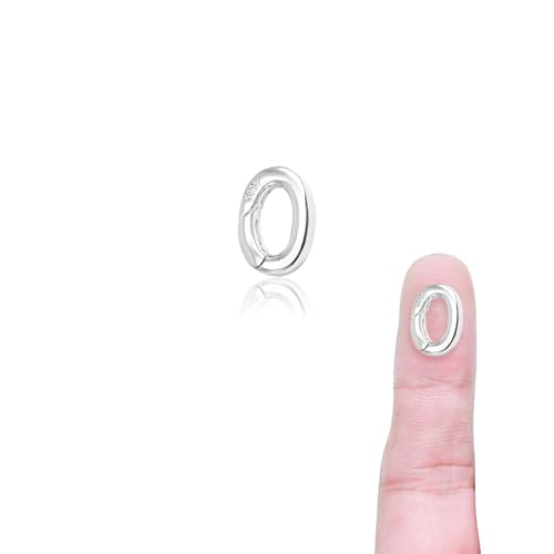 SJUIEO Ovaler Schmuckverschluss aus 925er Sterlingsilber mit geschlossenem Federring, verwendet für die Schmuckherstellung, Halskettenverschluss und Armband, Fußkettchen (10 mm x 7 mm) von SJUIEO