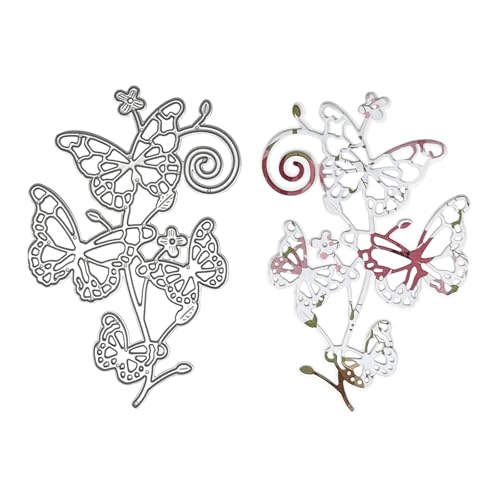 SJUIEO Schmetterling, Rosenrahmen-Stanzformen, Basteln, Scrapbooking, DIY-Alben, Kartenherstellung, dekoratives Papierbasteln, kreative Karteneinladungsherstellung, Hochzeit, Festival (Schmetterling) von SJUIEO