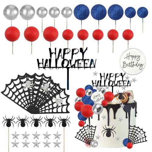 SJUNJIE 38 StüCk Kuchen Plugin Geburtstagsdeko Halloween Kuchendekoration Top Kuchenhut Plugin Mit BäLlen Und Sternen FüR Geburtstagsfeiern Und Halloween Dekorationen SJUNJIE 38 StüCk Kuchen Plugin Geburtstagsdeko Halloween Kuchendekoration Top Kuchenhut Plugin Mit BäLlen Und Sternen FüR Geburtstagsfeiern Und Halloween Dekorationen von SJUNJIE