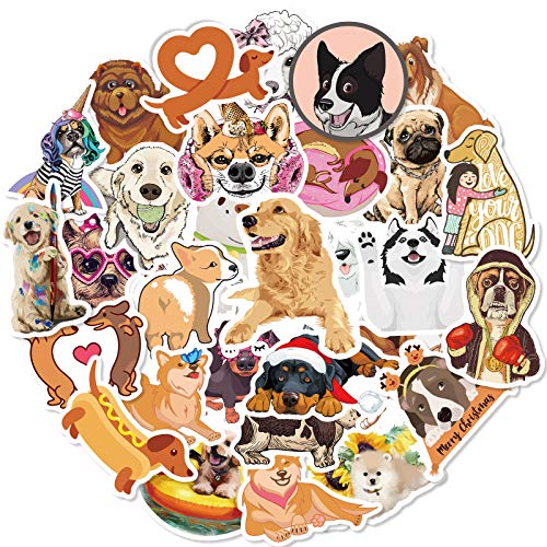SJUNJIE 80 Stück Kawaii Vinyl Aufkleber Hunde Graffiti Sticker Niedliche Hundeaufkleber für DIY Dekoration Scrapbooking Tagebuch Fotoalbum Kalender Notizbuch Hand Konto von SJUNJIE