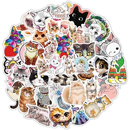 SJUNJIE 80 Stück Vinyl Aufkleber Süße Katzen Einzigartige Graffiti Sticker Katzenaufkleber für DIY Dekoration Scrapbooking Tagebuch Fotoalbum Hand Konto Kalender Notizbuch,TZ2080 von SJUNJIE