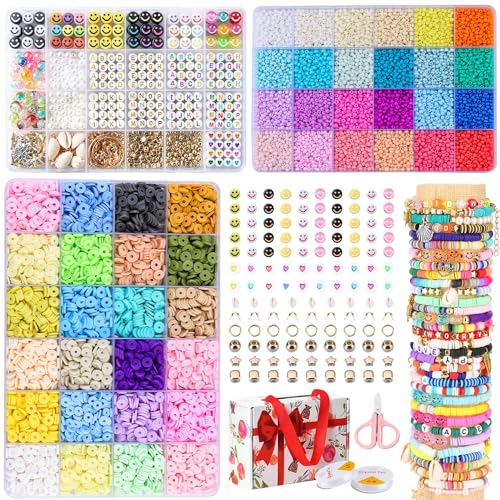 SJZWSD Perlen Set für Armbänder Selber Machen, 3-Boxen - 13000 Stück, Polymer-Ton & Glas Saatperlen, DIY Schmuckherstellungs-Kit mit Buchstabenperlen inkl. Ä Ö Ü ß & Charms, Geschenk für Mädchen SJZWSD Perlen Set für Armbänder Selber Machen, 3-Boxen - 13000 Stück, Polymer-Ton & Glas Saatperlen, DIY Schmuckherstellungs-Kit mit Buchstabenperlen inkl. Ä Ö Ü ß & Charms, Geschenk für Mädchen von SJZWSD