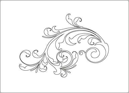 Herterich Products | Airbrush Schablone | Ranke Barock Style Stencil Vorlage | Tattoo und Graffiti Schablone | Hochwertige Mylarfolie | Lösemittelbeständig von SK-Brush