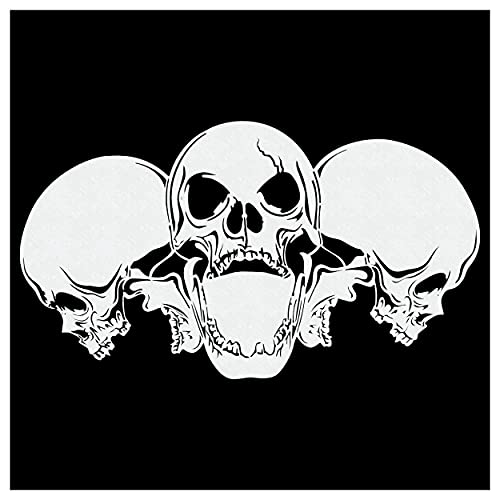 Herterich Products Airbrush Schablone Totenköpfe Skulls | Graffiti und Tattoo Stencil | Wiederverwendbar & Lösungsmittelresistent | Mylar 0,1-0,2 cm | Für Sprays, Acryl & Airbrush von SK-Brush