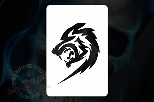Herterich Products | Airbrush Schablone | Wolf Stencil Vorlage | Tattoo und Graffiti Schablone | Hochwertige Mylarfolie | Lösemittelbeständig Herterich Products | Airbrush Schablone | Wolf Stencil Vorlage | Tattoo und Graffiti Schablone | Hochwertige Mylarfolie | Lösemittelbeständig von SK-Brush