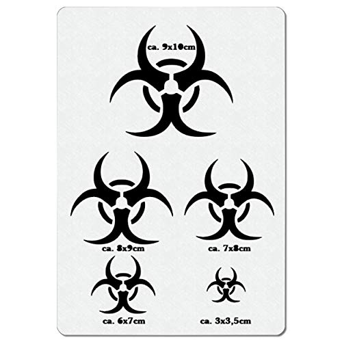 Herterich Products Airbrush Schablone für Biohazard Biologische Gefährdung | Tattoo und Graffiti Stencil Vorlage | Präzises Design | Wiederverwendbar und Lösemittelresistent Herterich Products Airbrush Schablone für Biohazard Biologische Gefährdung | Tattoo und Graffiti Stencil Vorlage | Präzises Design | Wiederverwendbar und Lösemittelresistent von SK-Brush