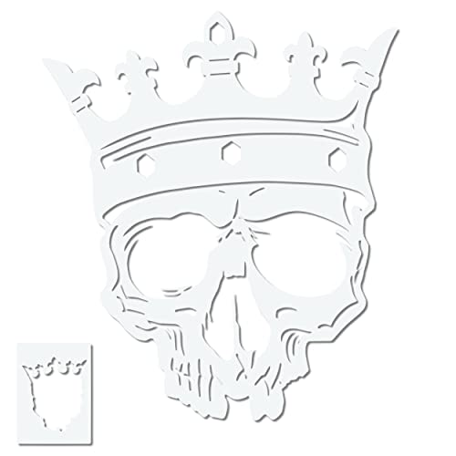 Herterich Products Airbrush Schablone für Skull Totenkopf König | Tattoo und Graffiti Stencil Vorlage | Präzises Design | Wiederverwendbar und Lösemittelresistent von SK-Brush