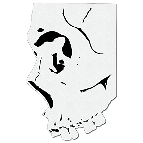 Herterich Products Airbrush Schablone für Totenkopf in Seitenansicht | Tattoo und Graffiti Stencil Vorlage | Präzises Schädelprofil Design | Wiederverwendbar und Lösemittelresistent von SK-Brush