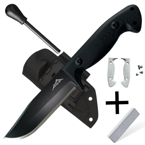 SK Wild Ones® Jagdmesser Messer Outdoor - Survival-messer, outdoor messer feststehend - Gürtelmesser outdoor feststehende klinge mit G10 Griff - Full Tang D2 Stahl Survival Messer für Camping Freya von SK Wild Ones