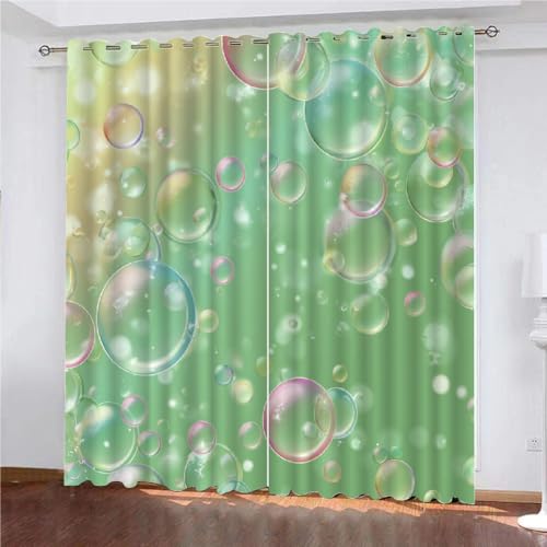 SK-YBB Vorhänge Blickdicht 160x140cm Blasen Thermovorhang Gemustert Blickdichte Vorhänge Vorhang Kinderzimmer 2Er Set Thermo Verdunklungsvorhänge von SK-YBB