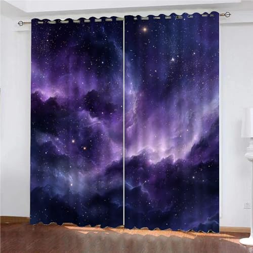 Vorhang Kinderzimmer Schlafzimmer Wohnzimmer Gardinen Mit Ösen Nebel Vorhänge Blickdicht 214x264 cm Raum für Kinderzimmer Wohnzimmer 2Er Set von SK-YBB