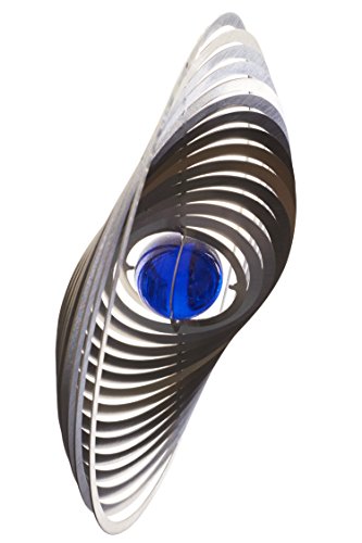 A2003 - steel4you SKARAT hochwertiges 3D Windspiel aus Edelstahl mit Glasperle - Kreis 15cm x 15cm - Made in Germany von steel4you