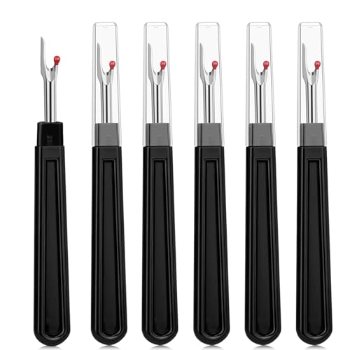 SKDFHOD Nahttrenner Set, Ergonomischer Griff, Große Schwarze Nahttrenner mit Schutzkappe, Nähzubehör, zum Nähen, Basteln und Entfernen von Sticksäumen und Nähten von SKDFHOD