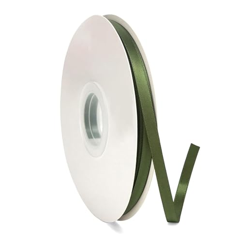 Schleifenband Armeegrün 6mm x 91m Polyester Satinband Dekoration Geschenkband Stoffband Seidenbänder für Kleid Hochzeit, Taufe und Geburtstag Geschenke, Satin Dekoband, Deko Band Geschenkverpackung Schleifenband Armeegrün 6mm x 91m Polyester Satinband Dekoration Geschenkband Stoffband Seidenbänder für Kleid Hochzeit, Taufe und Geburtstag Geschenke, Satin Dekoband, Deko Band Geschenkverpackung von SKDFHOD