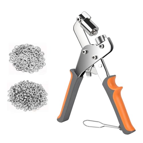 Ösenstanzer-Set, Ösenlochzange mit 300 Stück, 10 mm, Metallösen, Handpresswerkzeug für Planenringreparatur und Installation Ösenstanzer-Set, Ösenlochzange mit 300 Stück, 10 mm, Metallösen, Handpresswerkzeug für Planenringreparatur und Installation von SKENGWEL