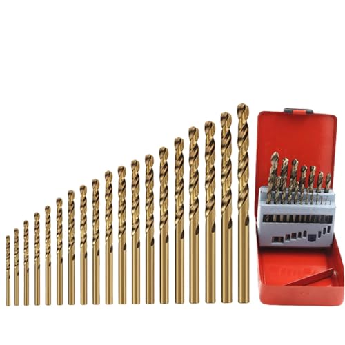 Kobalt-Schnellarbeitsstahl-Spiralbohrer M35, Edelstahl-Werkzeugsatz mit Bohrerzubehör zum Bohren von Metall und Edelstahl (19-teilige Blechdose) von SKFGNX
