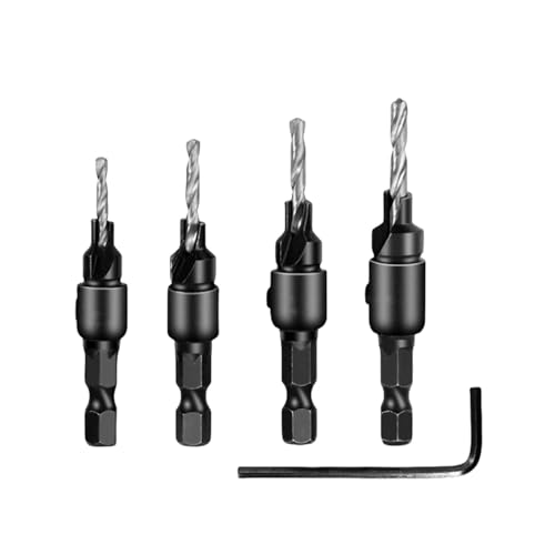 Konischer Bohrer, Senker, Holzbearbeitungs-Pilotlöcher, HSS-Universal-Senkbohrer, Schraube, Aluminium-Kunststoff-Zimmerei-Pilotloch (Senker-Bits A) von SKFGNX